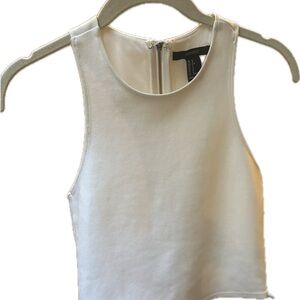 Forever 21 White Sleeveless Cutout Crop Top